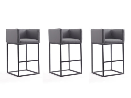 Embassy Barstool in Grey and Black (set of 3) by Manhattan Comfort at Eve Furniture
