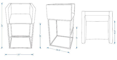 Embassy Counter Stool in Clay by Manhattan Comfort at Eve Furniture