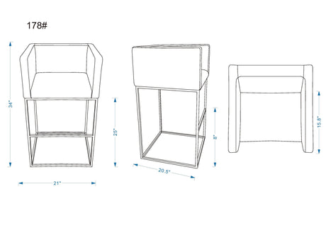 Embassy Counter Stool in Cream and Black by Manhattan Comfort at Eve Furniture