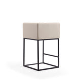Embassy Counter Stool in Cream and Black by Manhattan Comfort at Eve Furniture