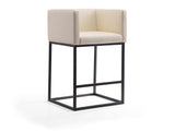 Embassy Counter Stool in Cream and Black by Manhattan Comfort at Eve Furniture