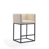 Embassy Counter Stool in Cream and Black (set of 2) by Manhattan Comfort at Eve Furniture