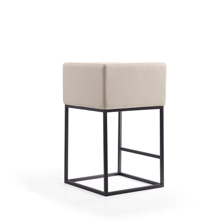Embassy Counter Stool in Cream and Black (set of 2) by Manhattan Comfort at Eve Furniture