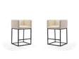 Embassy Counter Stool in Cream and Black (set of 2) by Manhattan Comfort at Eve Furniture