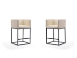 Embassy Counter Stool in Cream and Black (set of 2) by Manhattan Comfort at Eve Furniture