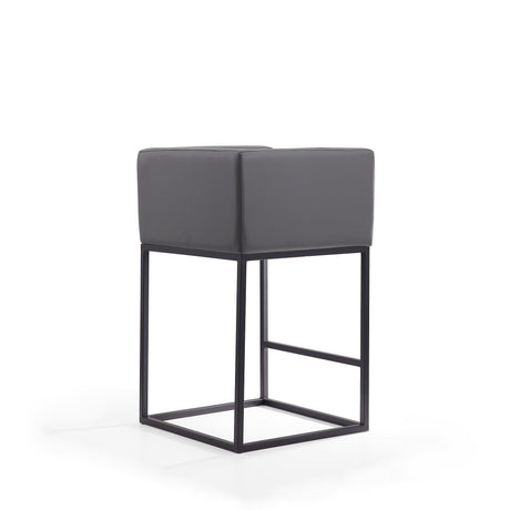 Embassy Counter Stool in Grey and Black by Manhattan Comfort at Eve Furniture