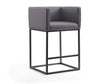 Embassy Counter Stool in Grey and Black by Manhattan Comfort at Eve Furniture