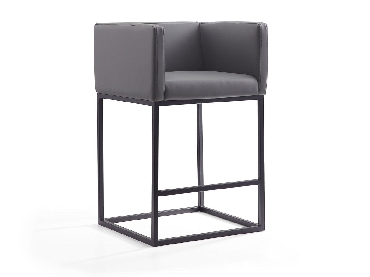 Embassy Counter Stool in Grey and Black by Manhattan Comfort at Eve Furniture