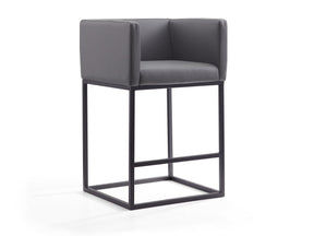 Embassy Counter Stool in Grey and Black by Manhattan Comfort at Eve Furniture