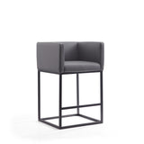 Embassy Counter Stool in Grey and Black (set of 2) by Manhattan Comfort at Eve Furniture