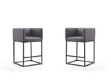 Embassy Counter Stool in Grey and Black (set of 2) by Manhattan Comfort at Eve Furniture