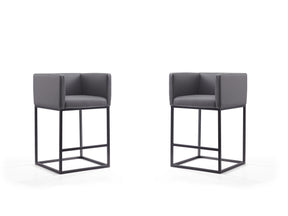 Embassy Counter Stool in Grey and Black (set of 2) by Manhattan Comfort at Eve Furniture