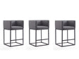 Embassy Counter Stool in Grey and Black (set of 3) by Manhattan Comfort at Eve Furniture