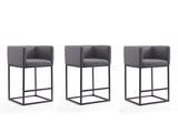 Embassy Counter Stool in Grey and Black (set of 3) by Manhattan Comfort at Eve Furniture