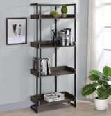 Ember Dark Oak/Sandy Black 4-Shelf Bookcase