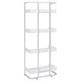 Ember White High Gloss/Chrome 4-Shelf Bookcase