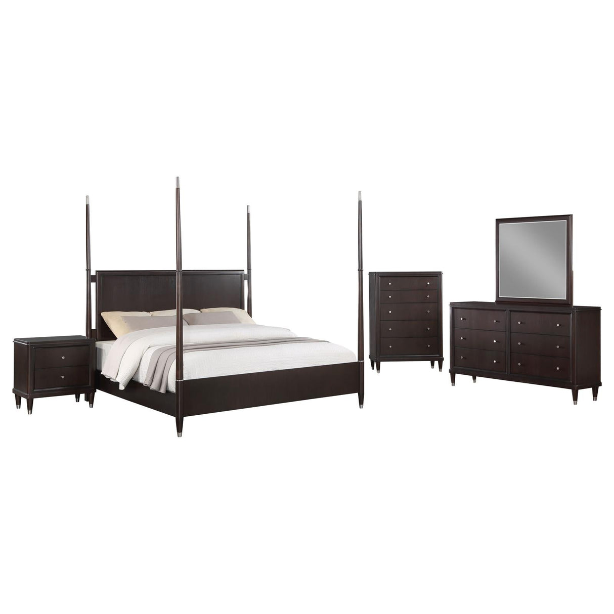 Emberlyn Brown 5-Piece Eastern King Poster Bedroom Set