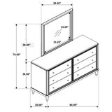 Emberlyn Brown 6-Drawer Bedroom Dresser with Mirror