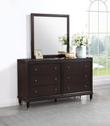 Emberlyn Brown 6-Drawer Bedroom Dresser with Mirror