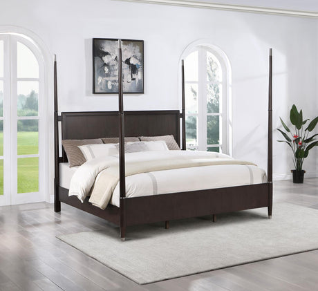 Emberlyn Brown Queen Poster Bed by Coaster at Eve Furniture