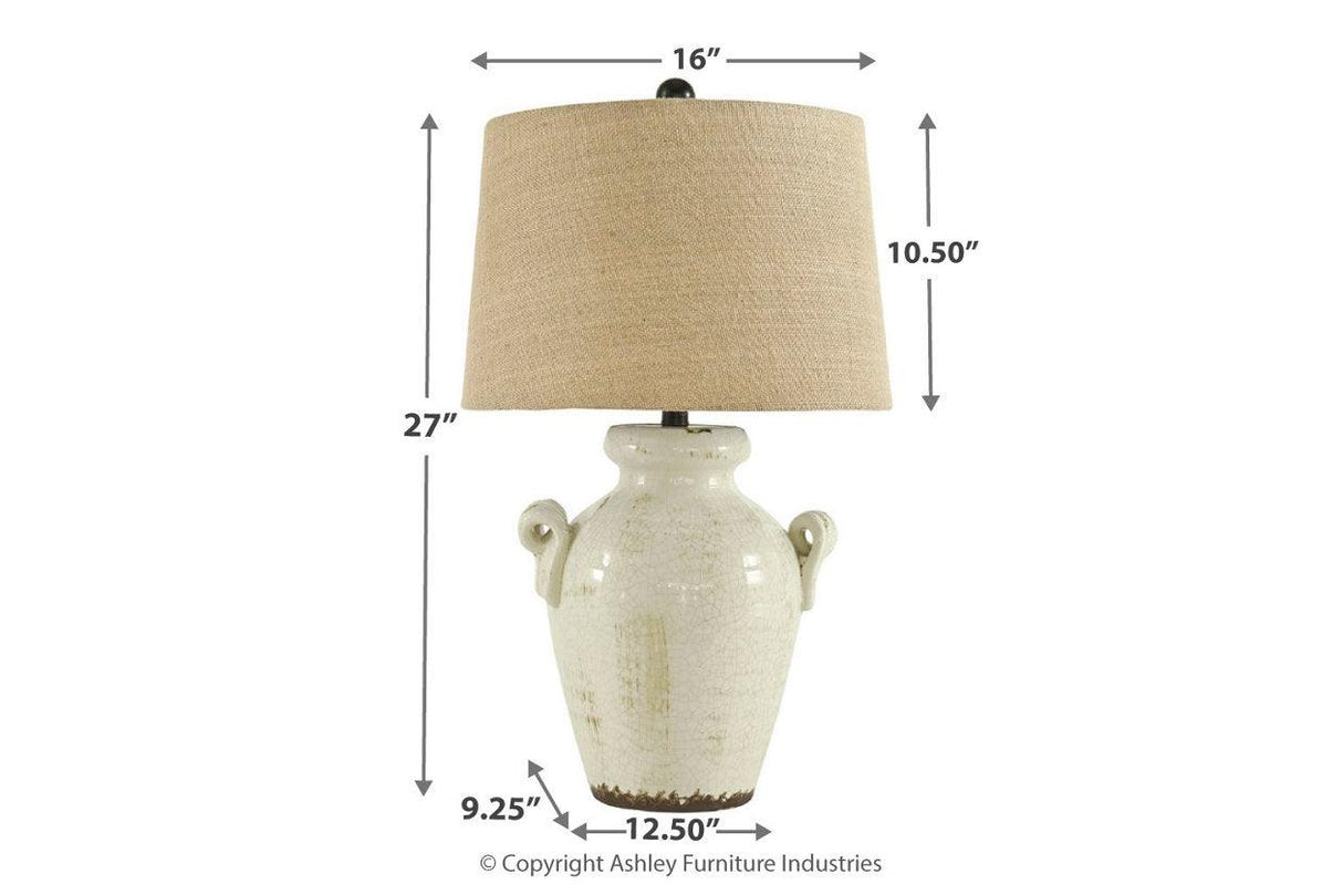 Emelda Cream Table Lamp by Ashley at Eve Furniture