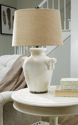 Emelda Cream Table Lamp (Set of 2) by Ashley at Eve Furniture