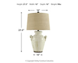 Emelda Cream Table Lamp (Set of 2) by Ashley at Eve Furniture