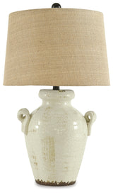 Emelda Cream Table Lamp (Set of 2) by Ashley at Eve Furniture