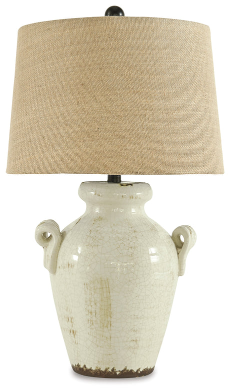 Emelda Cream Table Lamp (Set of 2) by Ashley at Eve Furniture