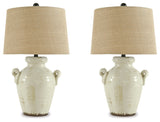 Emelda Cream Table Lamp (Set of 2) by Ashley at Eve Furniture