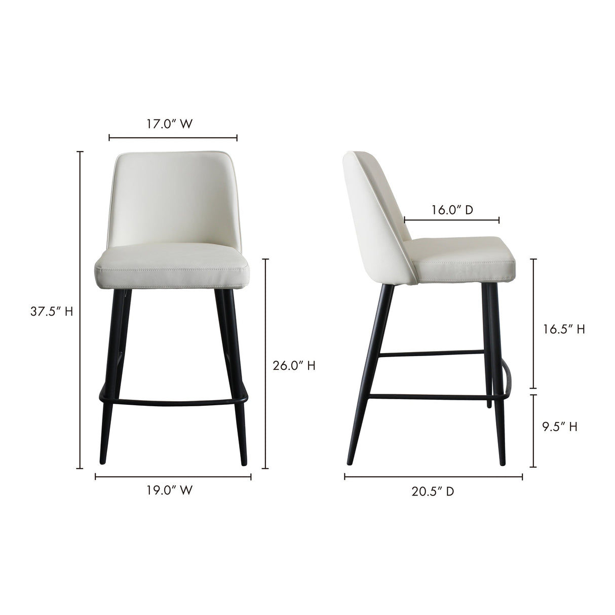 Emelia White Stool Counter by MOES at Eve Furniture