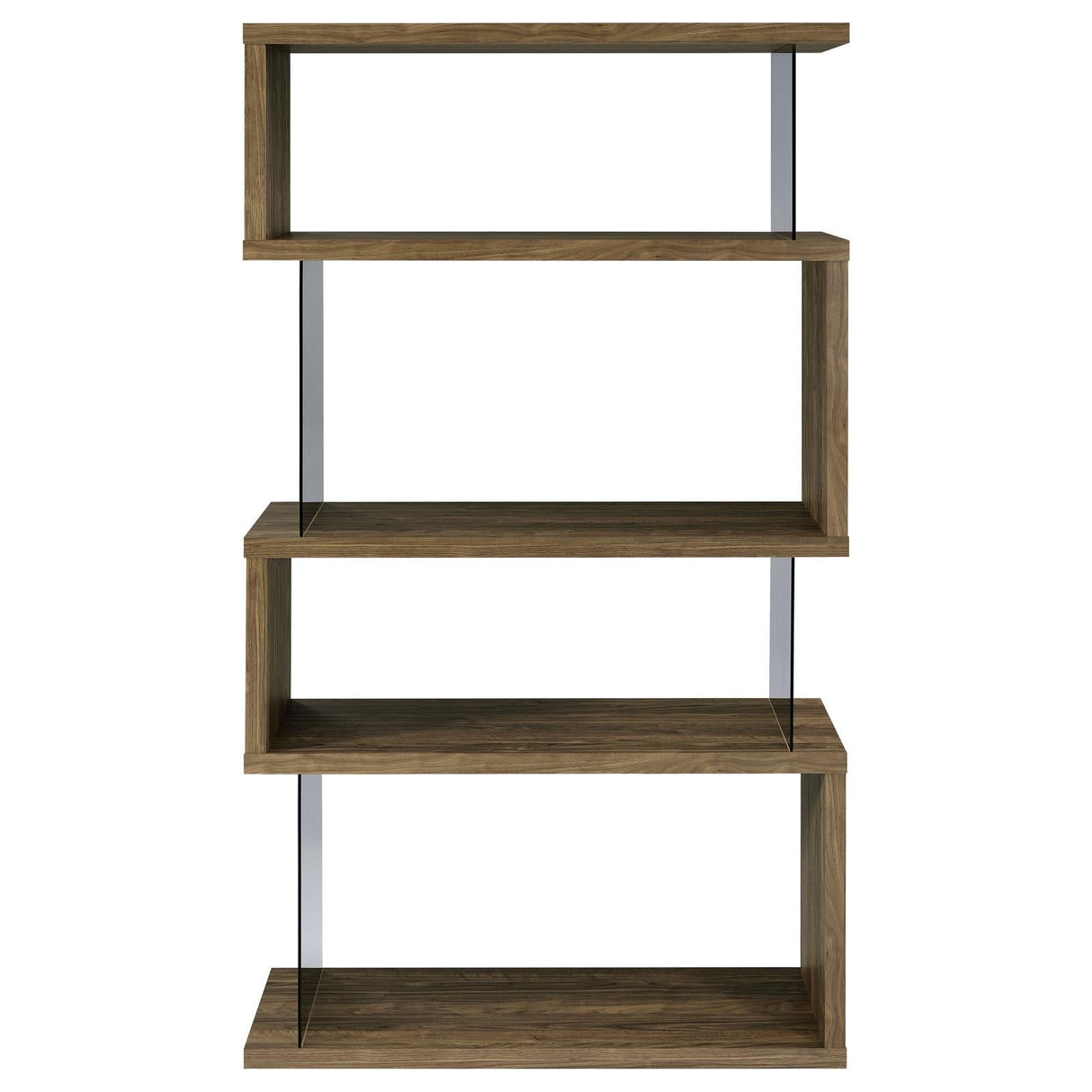 Emelle 4-Shelf Bookcase with Glass Panels