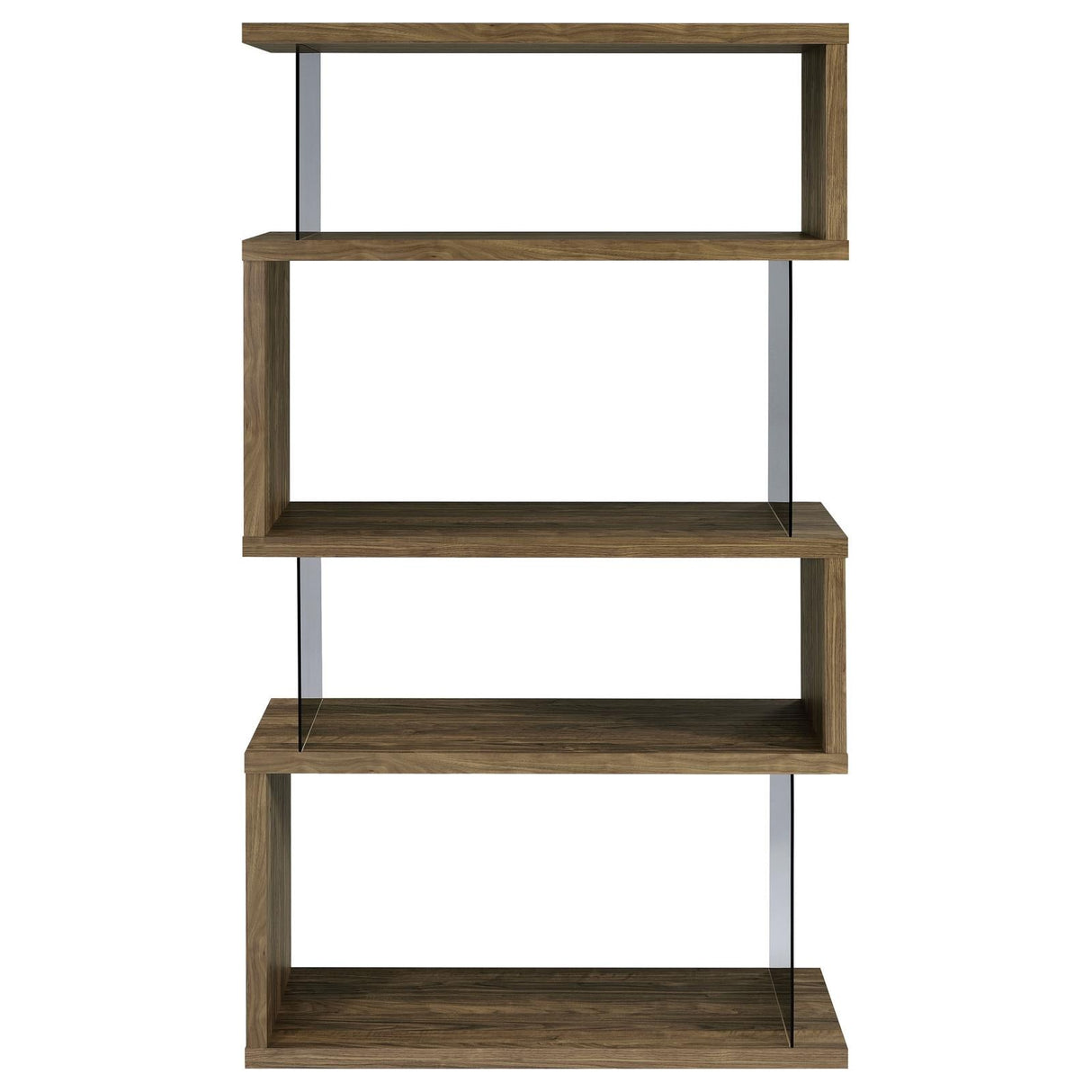 Emelle 4-Shelf Bookcase with Glass Panels