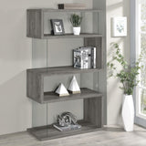 Emelle 4-Shelf Bookcase with Glass Panels