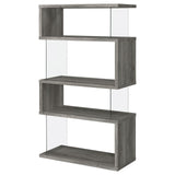 Emelle 4-Shelf Bookcase with Glass Panels