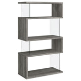 Emelle 4-Shelf Bookcase with Glass Panels