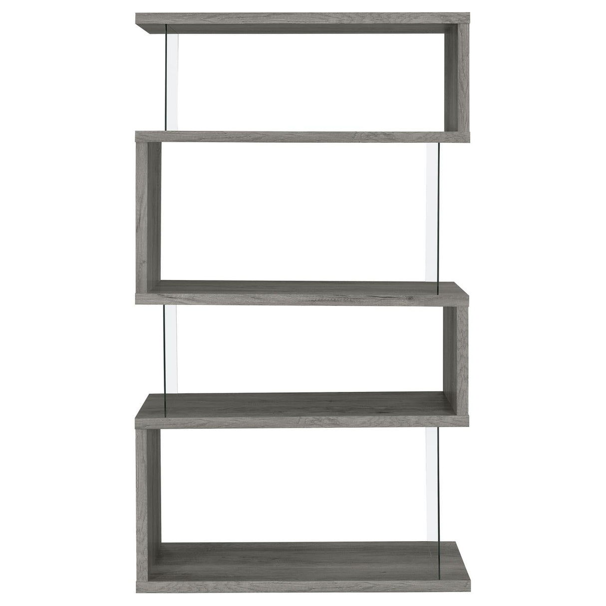 Emelle 4-Shelf Bookcase with Glass Panels