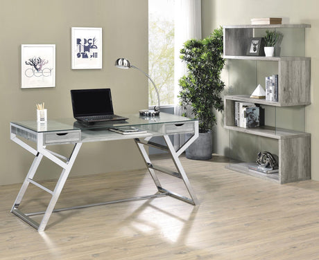 Emelle 4-Shelf Bookcase with Glass Panels by Coaster at Eve Furniture