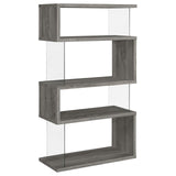 Emelle 4-Shelf Bookcase with Glass Panels by Coaster at Eve Furniture