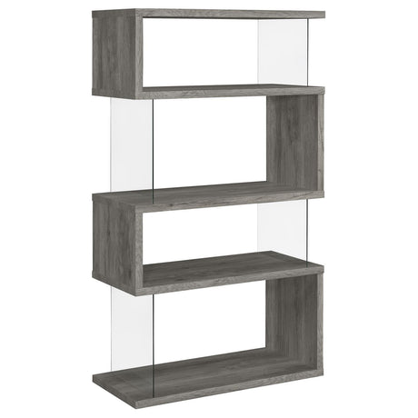 Emelle 4-Shelf Bookcase with Glass Panels by Coaster at Eve Furniture
