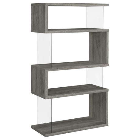 Emelle 4-Shelf Bookcase with Glass Panels by Coaster at Eve Furniture