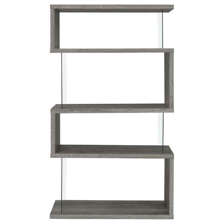 Emelle 4-Shelf Bookcase with Glass Panels by Coaster at Eve Furniture