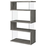 Emelle 4-Shelf Bookcase with Glass Panels by Coaster at Eve Furniture