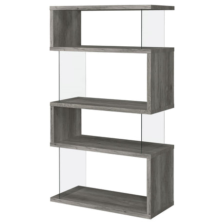 Emelle 4-Shelf Bookcase with Glass Panels by Coaster at Eve Furniture
