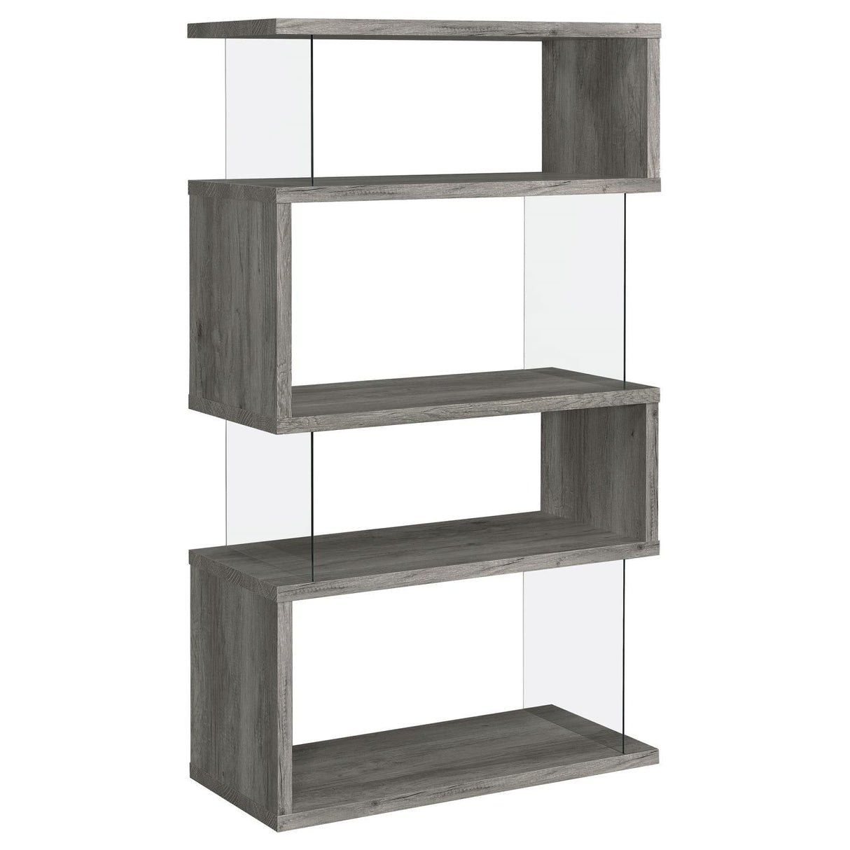 Emelle 4-Shelf Bookcase with Glass Panels by Coaster at Eve Furniture