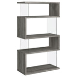 Emelle 4-Shelf Bookcase with Glass Panels by Coaster at Eve Furniture