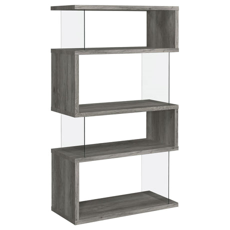 Emelle 4-Shelf Bookcase with Glass Panels by Coaster at Eve Furniture