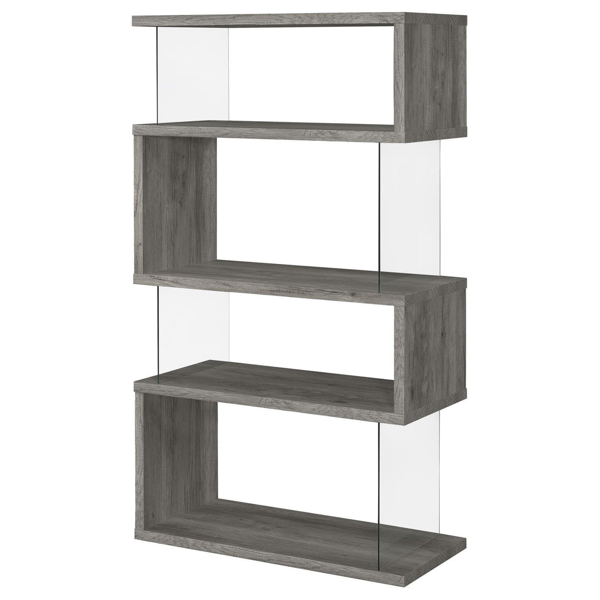Emelle 4-Shelf Bookcase with Glass Panels by Coaster at Eve Furniture