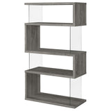 Emelle 4-Shelf Bookcase with Glass Panels by Coaster at Eve Furniture