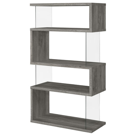 Emelle 4-Shelf Bookcase with Glass Panels by Coaster at Eve Furniture